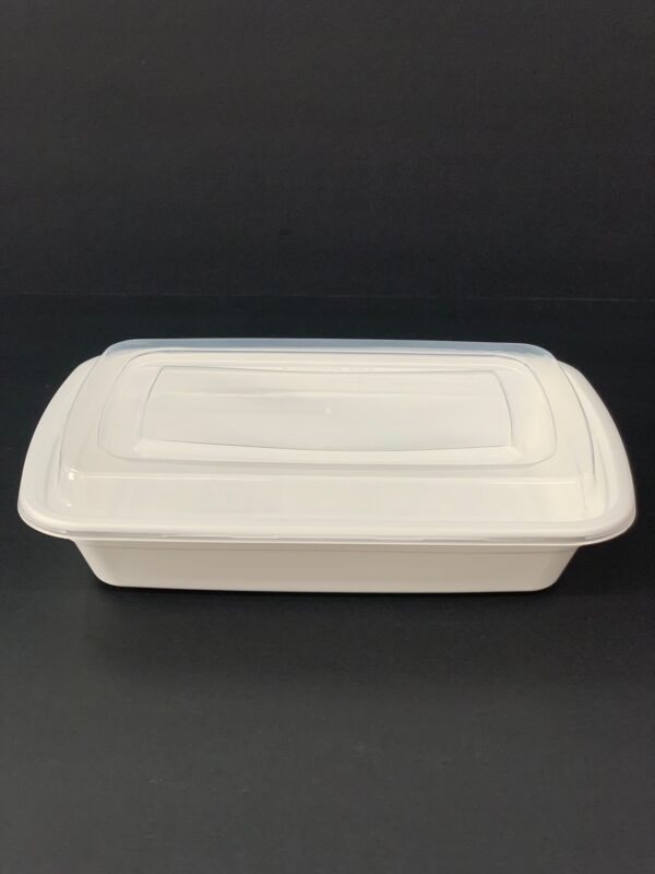 LR 24oz White Rectangle Container Combo 150pc w/lids