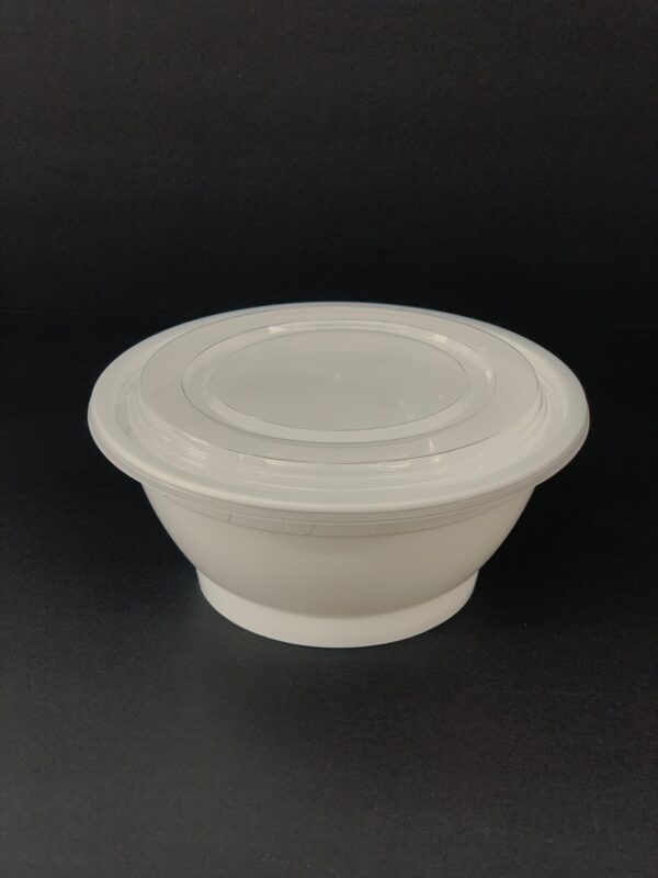 B-38 Plastic Round White Container(38oz) Combo 150 pc w/lids