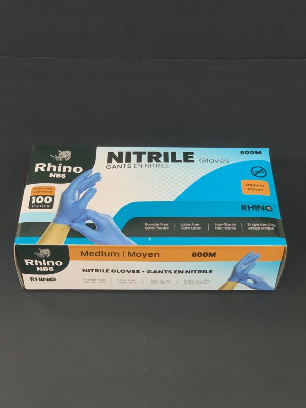 Rhino-Nitrile Gloves Medium-100pc