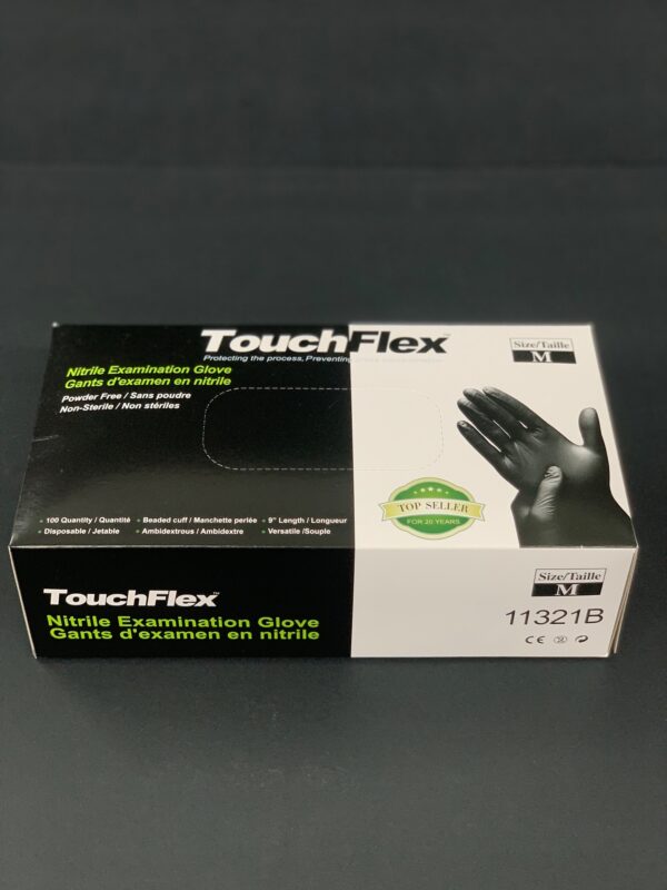 Touch Flex Black Nitrile Gloves Medium-100pc