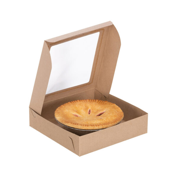 9" x 9" x 1.5" Window Pie Box With Glued Window-250/bn