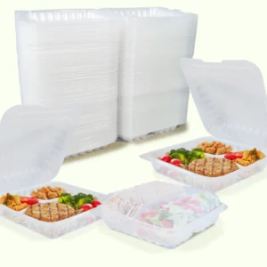 Clear Hinged 9X9X3-3 Compartment-150pc