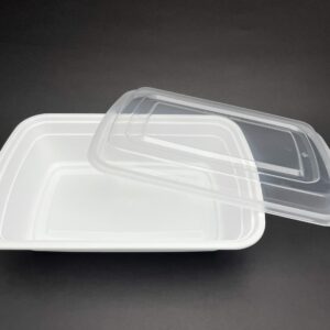 PCM T-38 (38oz) White Rectangular Combo Set w/lids 150pc