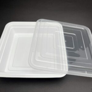 PCM T-48 (48oz) White Rectangular Combo Set w/lids 150pc