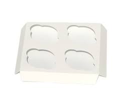 7x7x4 -4 Cupcake Insert White-100pc
